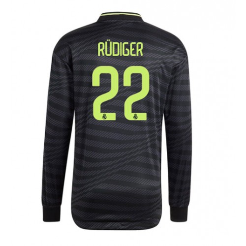 Fotbalové Dres Real Madrid Antonio Rudiger #22 Alternativní 2022-23 Dlouhý Rukáv